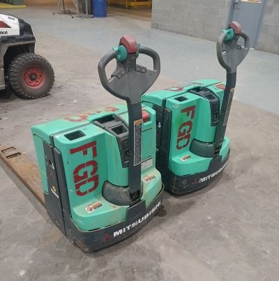 Lot of 2 Mitsubishi Battery Powered Pallet Jacks